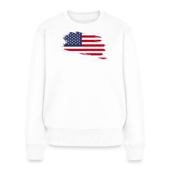 Die Vereinigten Staaten von Amerika - Frauen Premium Bio Pullover - Weiß - Vorne - Julia (174cm)