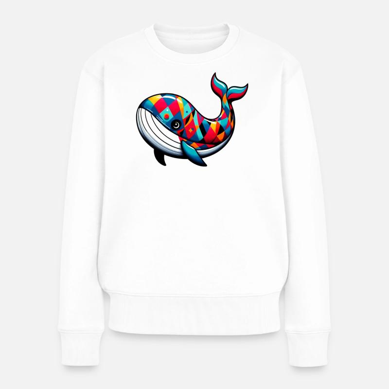 Arlequin baleine - Pull Premium bio Femme - blanc