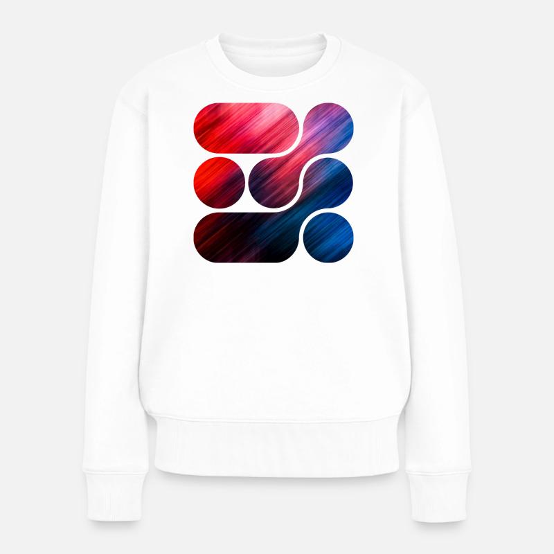 OCHOOO - Rot und Blau - Frauen Premium Bio Pullover - Weiß