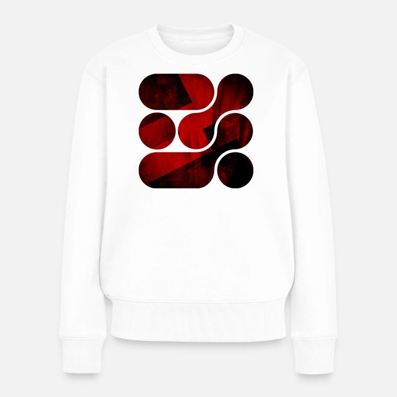 OCHOOO - Dunkelrot - Frauen Premium Bio Pullover - Weiß