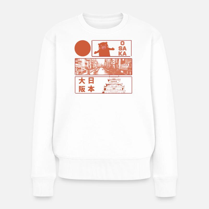 Visiter le château d’Osaka - Pull Premium bio Femme - blanc