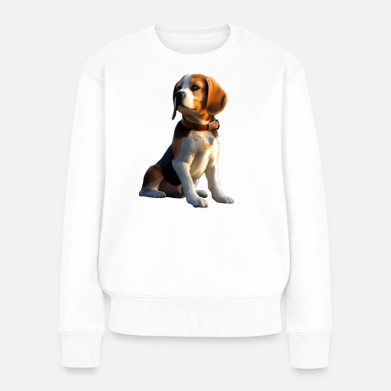 Beagle Chiot Beagles Chien mignon Beagle anglais - Pull Premium bio Femme - blanc