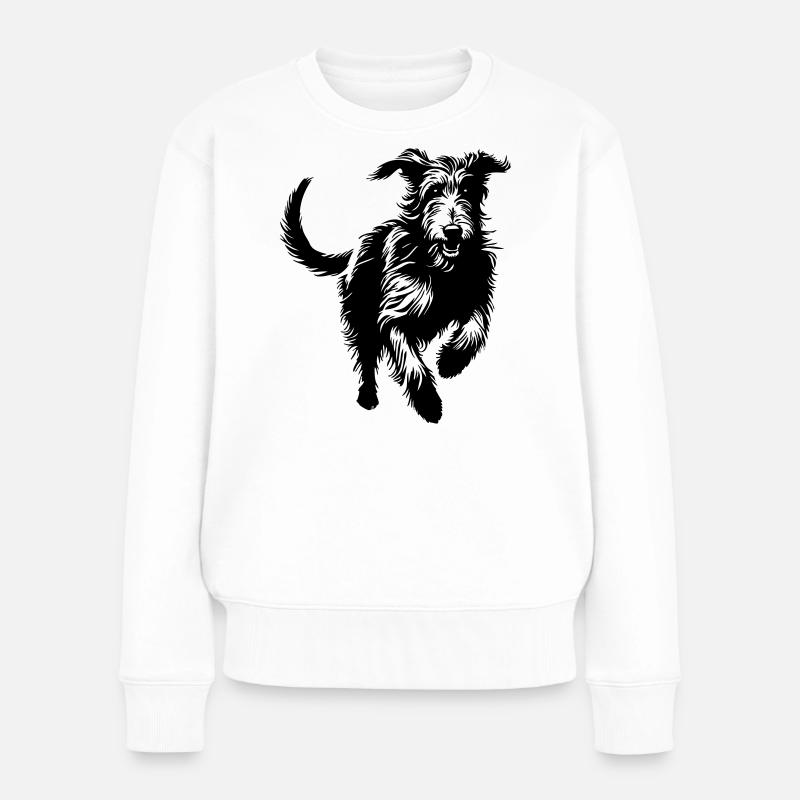 Irish Wolfhound - Frauen Premium Bio Pullover - Weiß