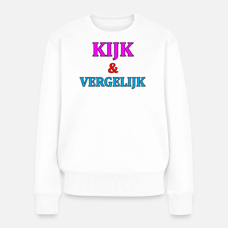 Look & Compare Motivation Imprimer - Pull Premium bio Femme - blanc