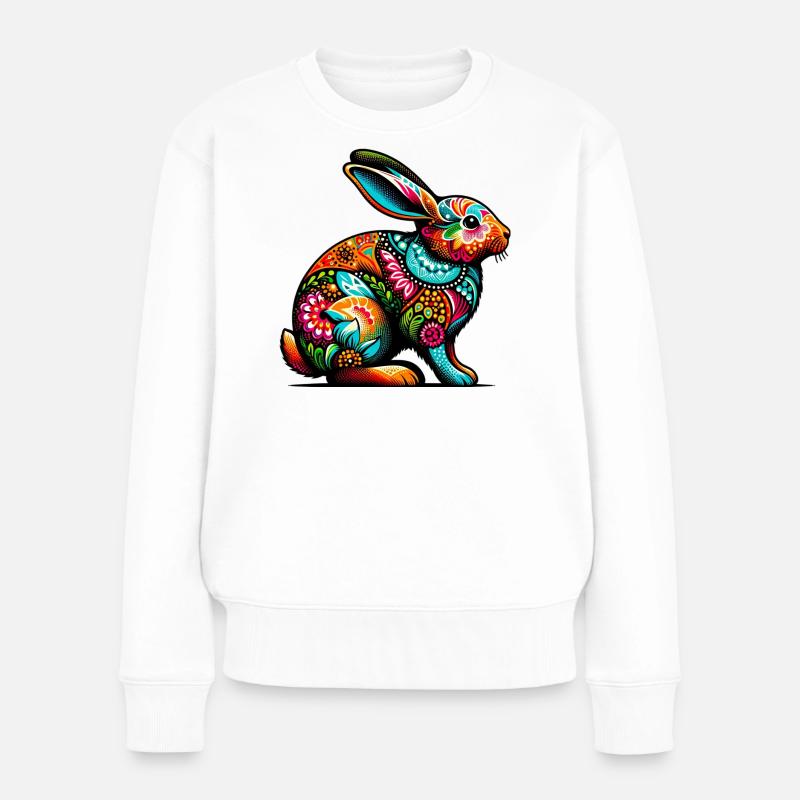 Kaninchen - Frauen Premium Bio Pullover - Weiß