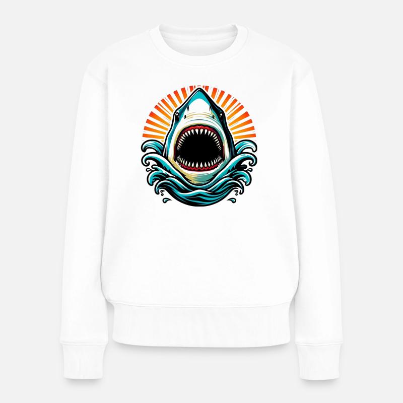 Hai - Frauen Premium Bio Pullover - Weiß
