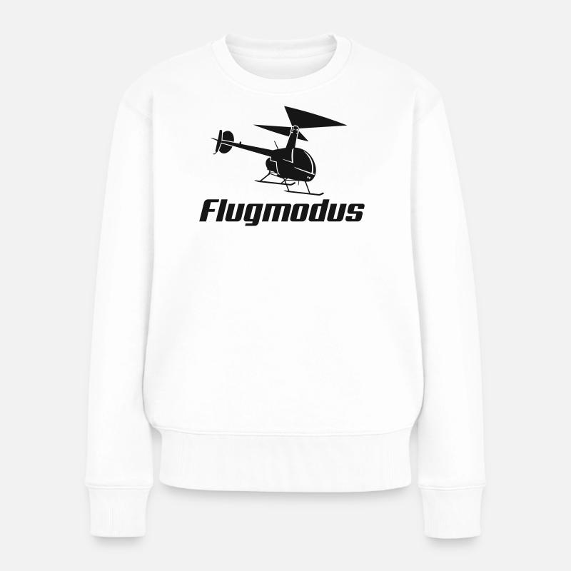 Flugmodus Hubschrauber - Frauen Premium Bio Pullover - Weiß