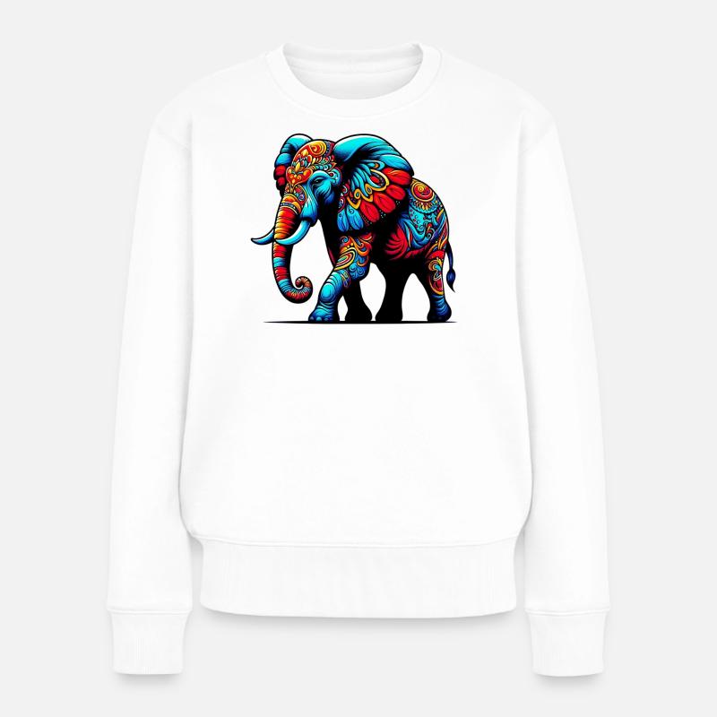 Elefant - Frauen Premium Bio Pullover - Weiß
