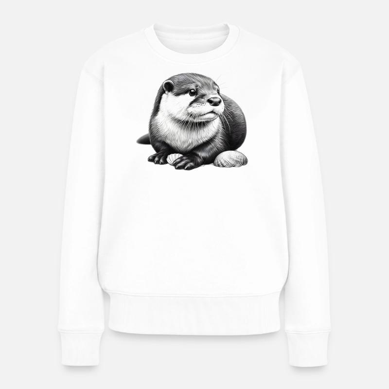 Otter - Frauen Premium Bio Pullover - Weiß