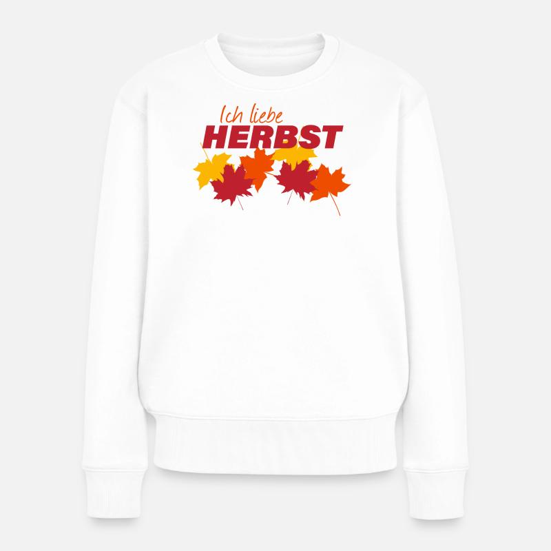 HERBST - Frauen Premium Bio Pullover - Weiß