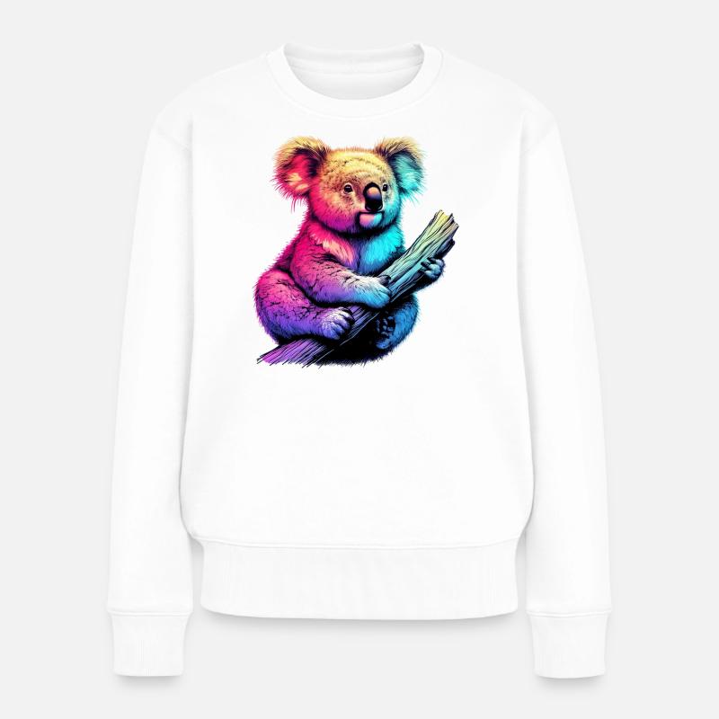 Koala - Frauen Premium Bio Pullover - Weiß