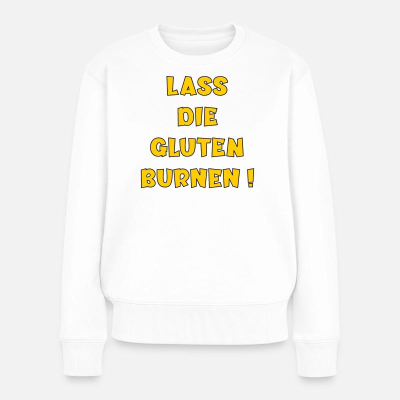 SPORT MOTIVATION GLUTEN - Frauen Premium Bio Pullover - Weiß