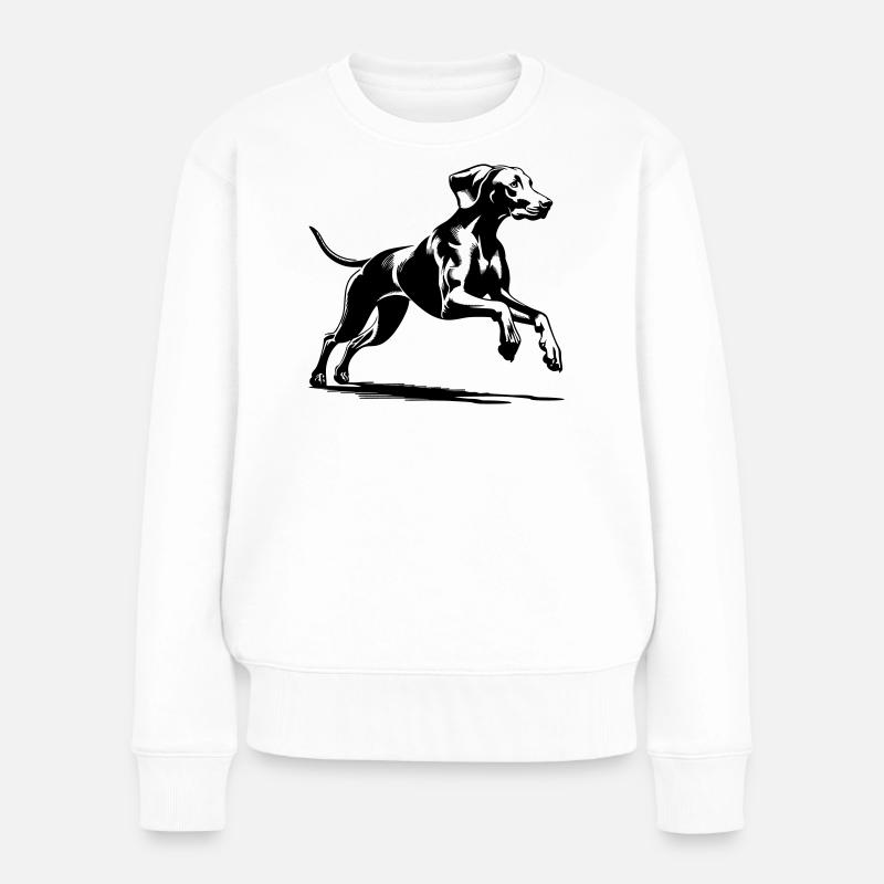 Weimaraner - Frauen Premium Bio Pullover - Weiß