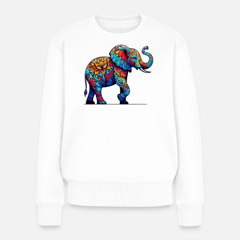 Elefant - Frauen Premium Bio Pullover - Weiß