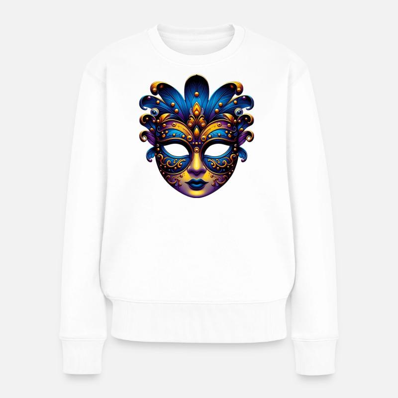 Masque du Carnaval de Venise - Pull Premium bio Femme - blanc