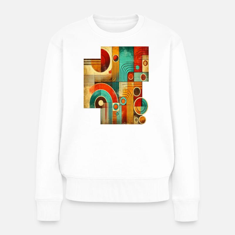 Abstrait Rétro image T shirt - Pull Premium bio Femme - blanc
