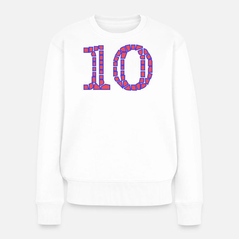 10. 10 ANS. 10e ANNIVERSAIRE. ANNIVERSAIRE 10 ANS. - Pull Premium bio Femme - blanc