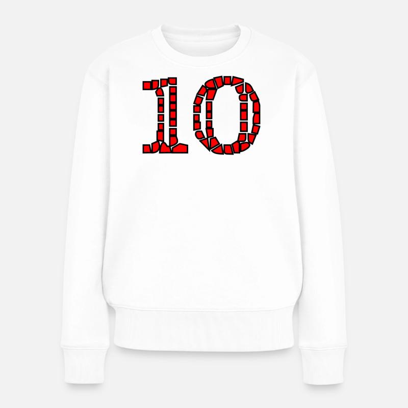 10. 10 ANS. 10e ANNIVERSAIRE. ANNIVERSAIRE 10 ANS. - Pull Premium bio Femme - blanc