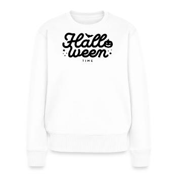 Abstract Geometric Wave Pattern Design - Women's Premium Organic Jumper - white - Front - Julia (174cm)