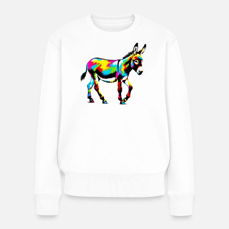 Donkey Mule - Women's Premium Organic Jumper - white