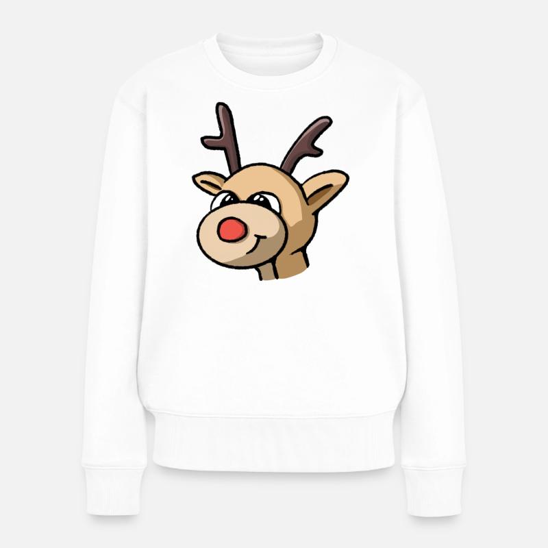 Rudolf Rentier - Frauen Premium Bio Pullover - Weiß