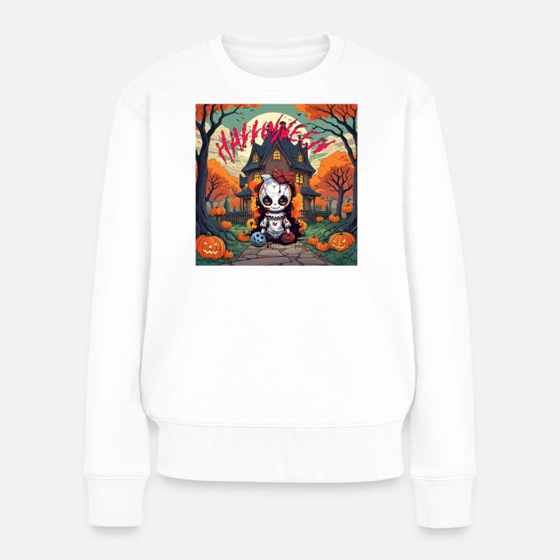 Halloween - Frauen Premium Bio Pullover - Weiß