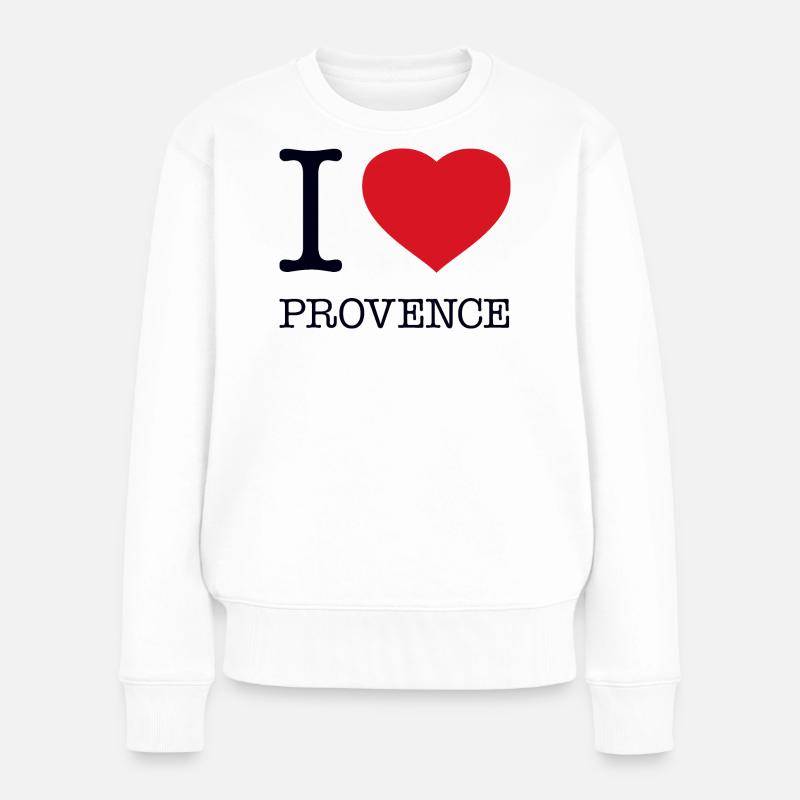 I LOVE PROVENCE - Frauen Premium Bio Pullover - Weiß