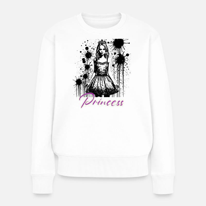 Princess - Frauen Premium Bio Pullover - Weiß