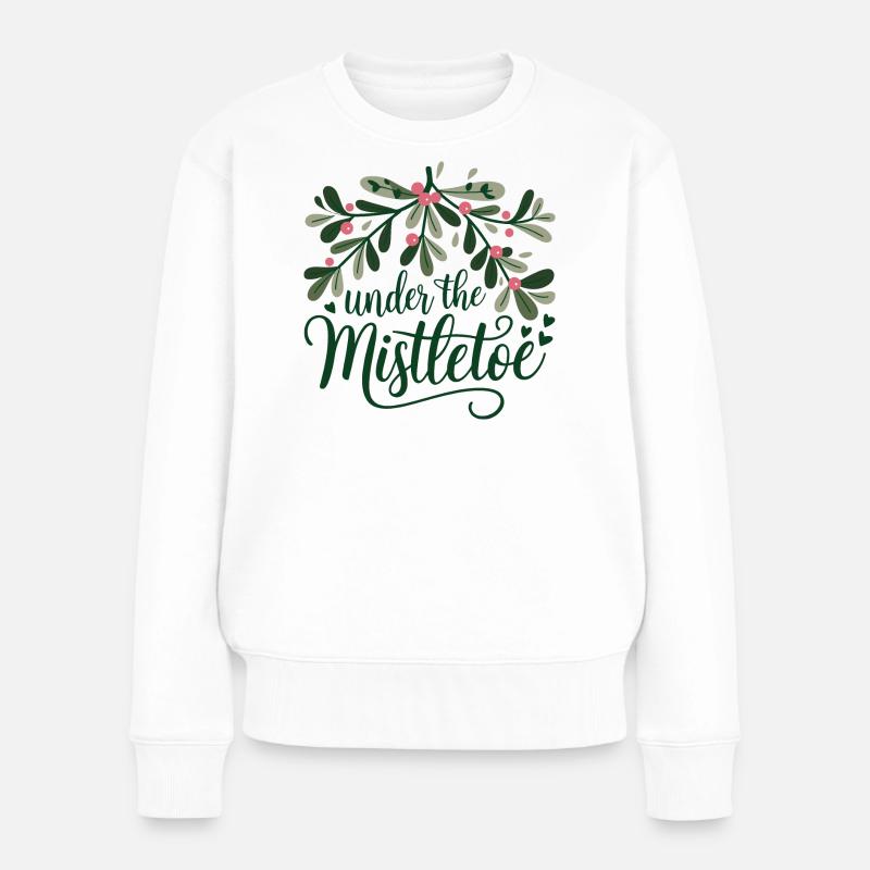 Unter dem Mistelzweig - Frauen Premium Bio Pullover - Weiß