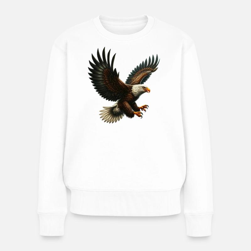 Adler - Frauen Premium Bio Pullover - Weiß