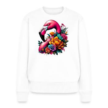 Flamingo - Frauen Premium Bio Pullover - Weiß - Vorne - Julia (174cm)
