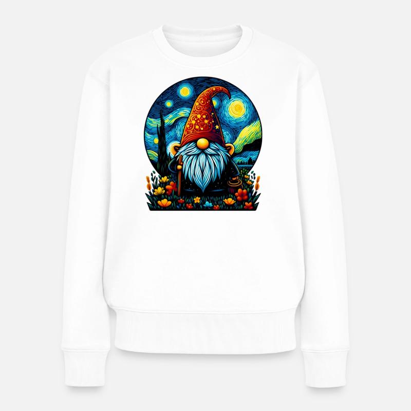 Gnom - Frauen Premium Bio Pullover - Weiß