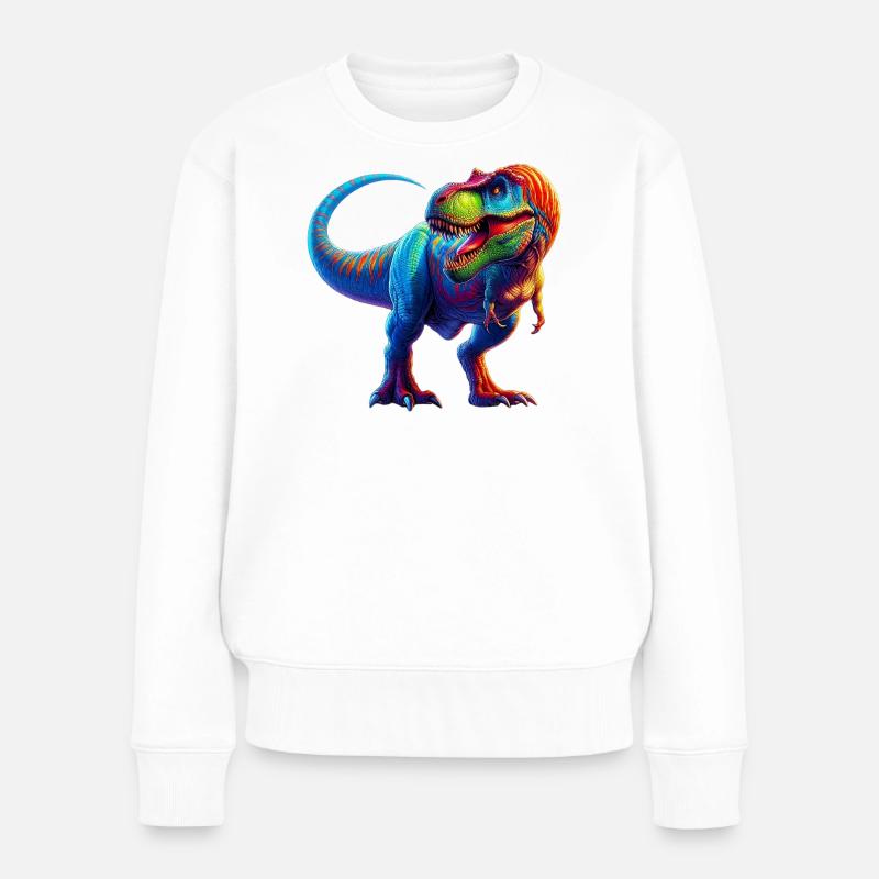Dinosaurier - Frauen Premium Bio Pullover - Weiß