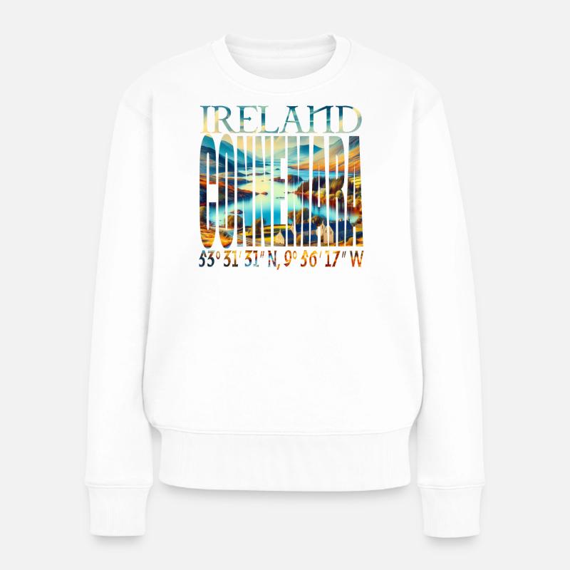 DIE CONNEMARA - Frauen Premium Bio Pullover - Weiß