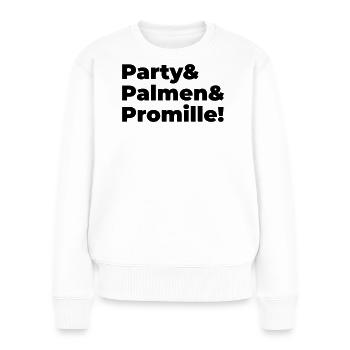 Party Palmen Promille - Frauen Premium Bio Pullover - Weiß - Vorne - Julia (174cm)
