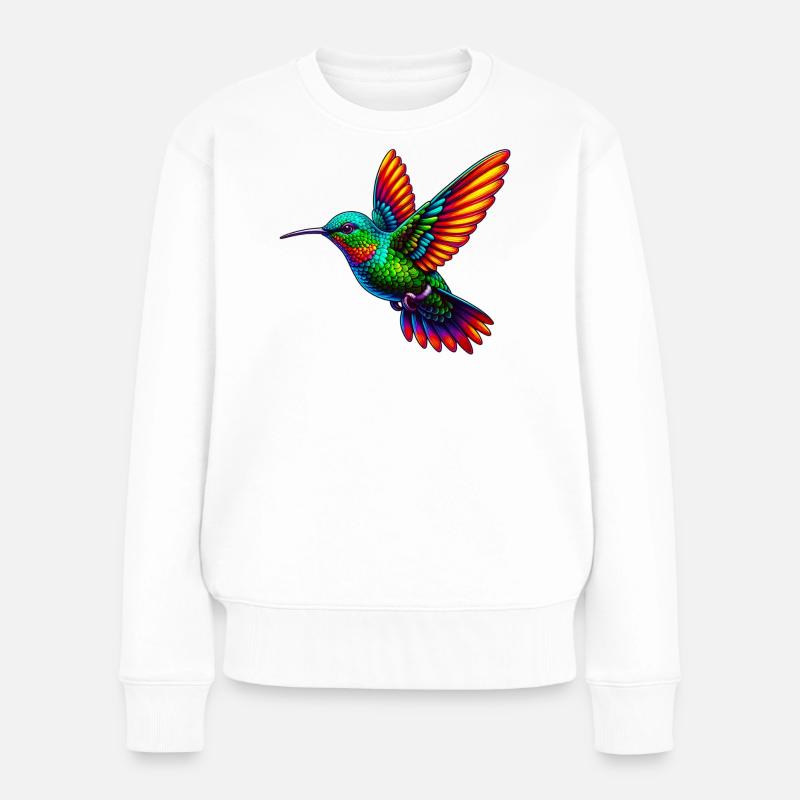 Kolibri - Frauen Premium Bio Pullover - Weiß