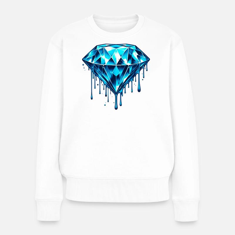 Diamant - Frauen Premium Bio Pullover - Weiß