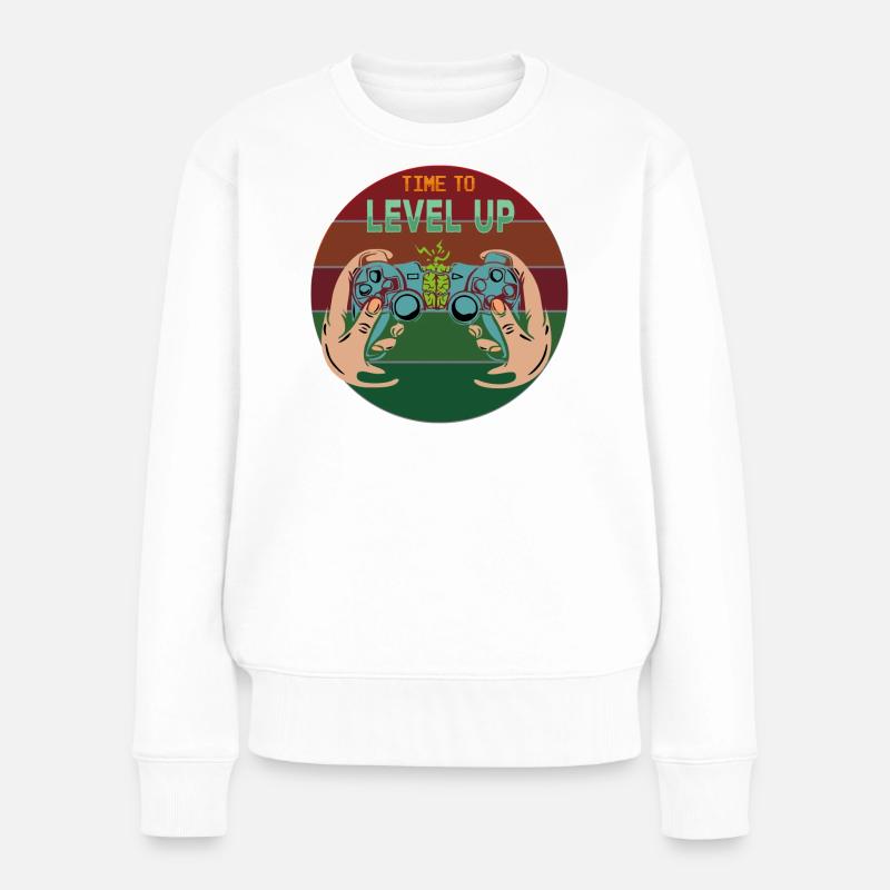 Il est temps d’atteindre le plus haut niveau - Pull Premium bio Femme - blanc