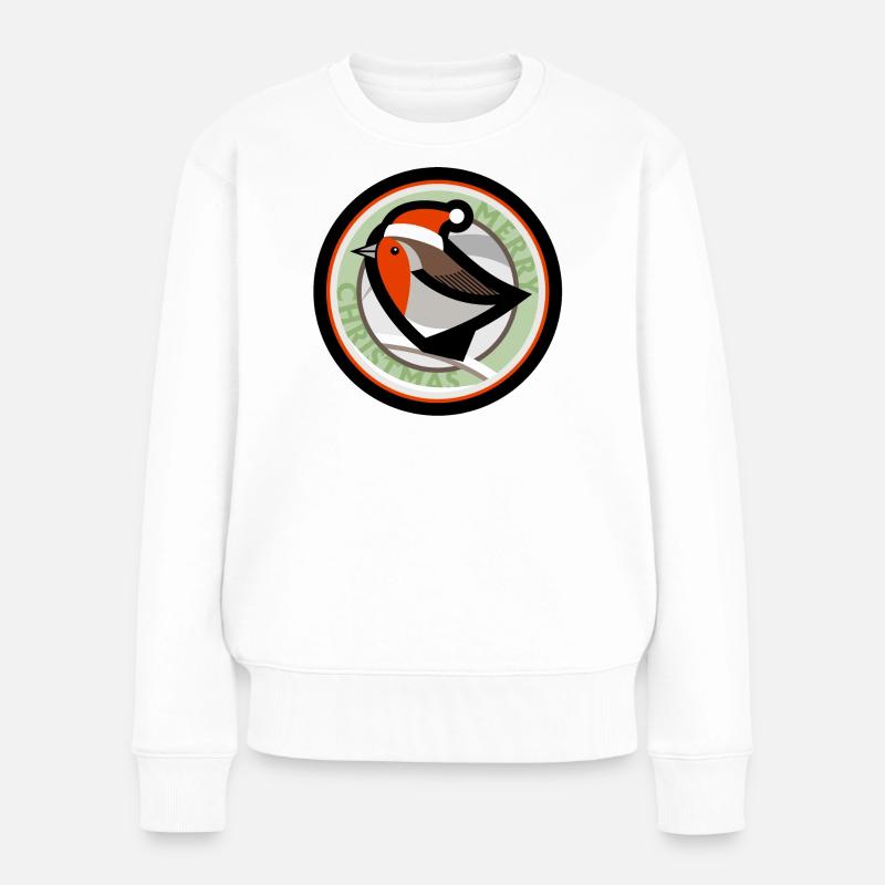 Robin de Noël - Pull Premium bio Femme - blanc