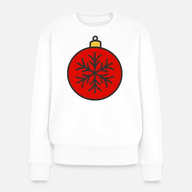 Weihnachtskugel - Frauen Premium Bio Pullover - Weiß