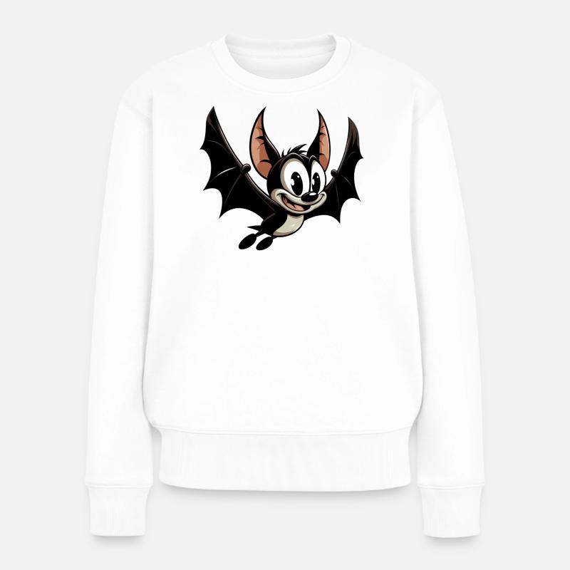 Fledermaus - Frauen Premium Bio Pullover - Weiß