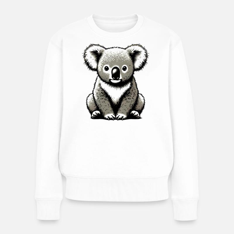 Koala - Frauen Premium Bio Pullover - Weiß