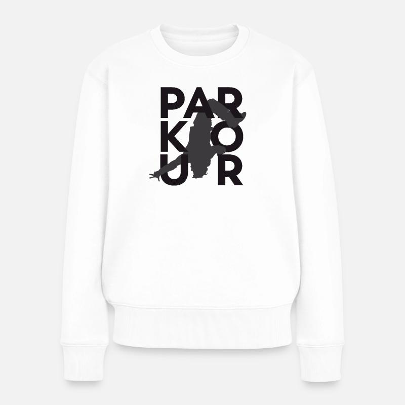 Parkour Backflip foncé - Pull Premium bio Femme - blanc