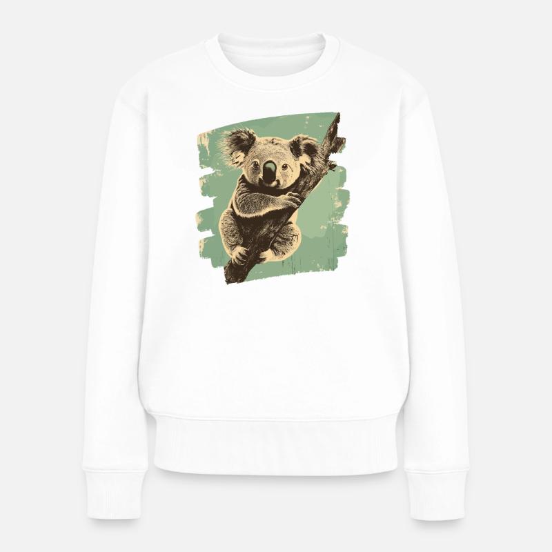 Koala - Frauen Premium Bio Pullover - Weiß