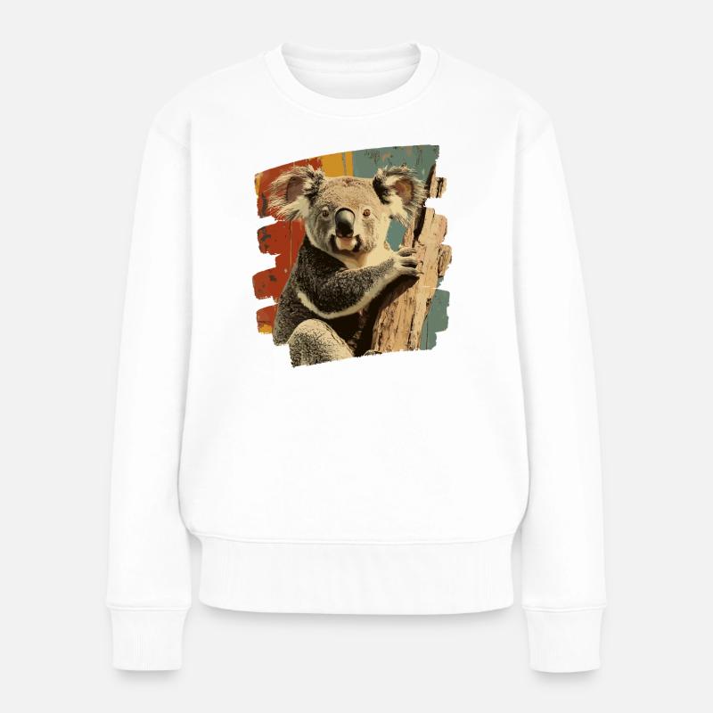 Koala Bär - Frauen Premium Bio Pullover - Weiß