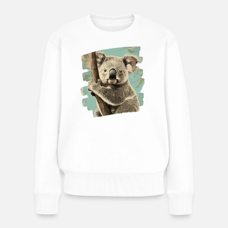 Koala Bär - Frauen Premium Bio Pullover - Weiß