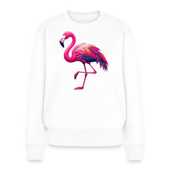 Flamingo - Frauen Premium Bio Pullover - Weiß - Vorne - Julia (174cm)