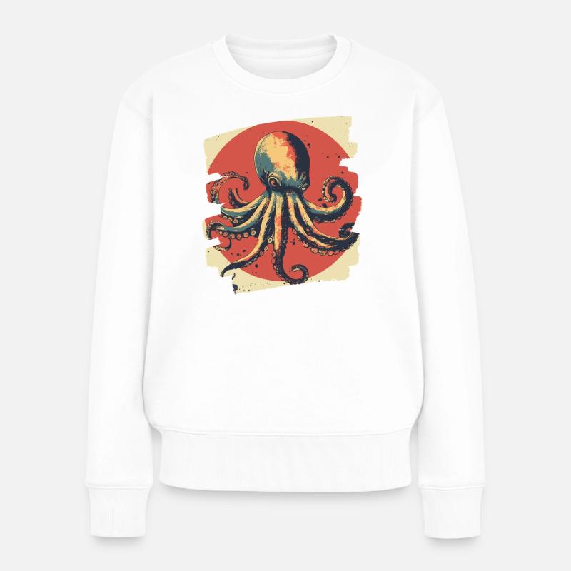 Kraken Oktopus - Frauen Premium Bio Pullover - Weiß