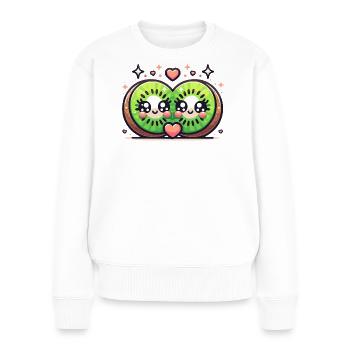 Les Kiwis sont amoureux - Pull Premium bio Femme - blanc - Devant - Julia (174cm)