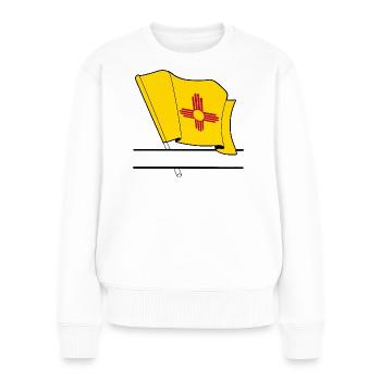 Drapeau Nouveau-Mexique bannière de texte - Pull Premium bio Femme - blanc - Devant - Julia (174cm)